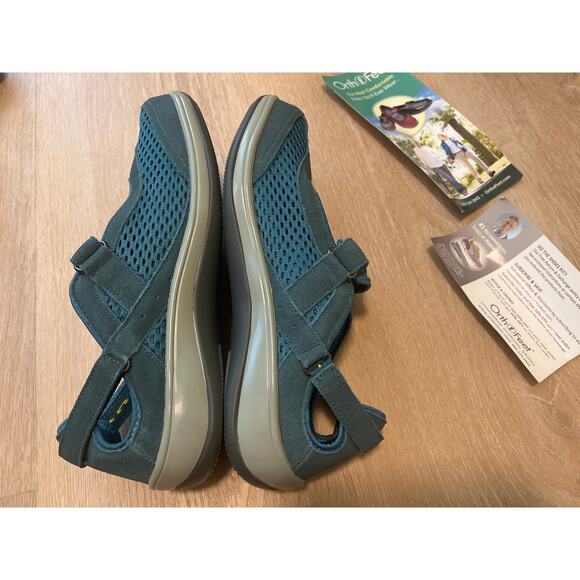 Orthofeet Womens Sanibel 898 Teal Blue Suede Mary Jane Comfort Shoe Size 11 - Picture 6 of 6